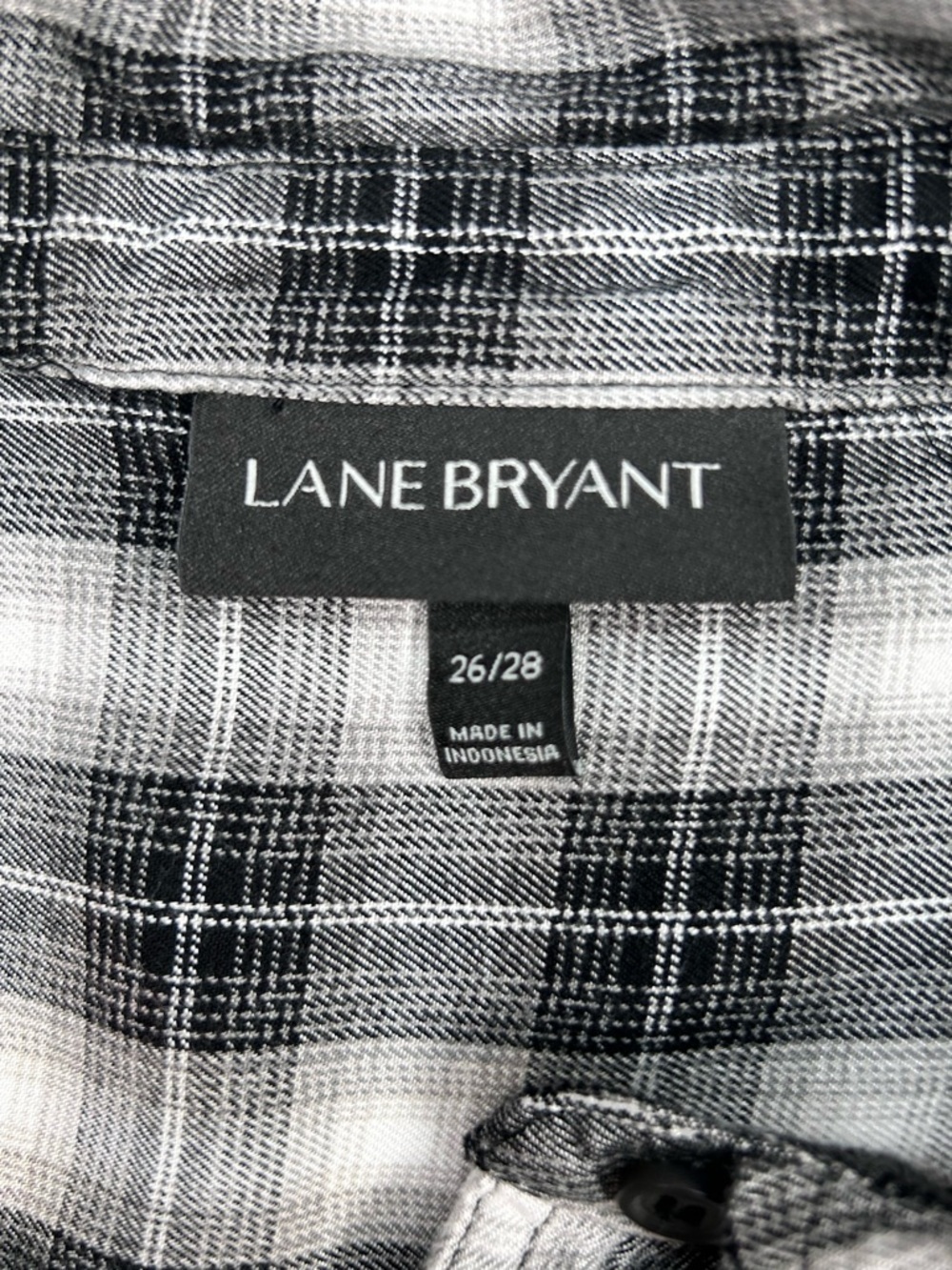 Lane Bryant Women Plaid Button Down 26/28 (size 4x) Custom Graphic Coffee Shirt - Picture 5 of 12